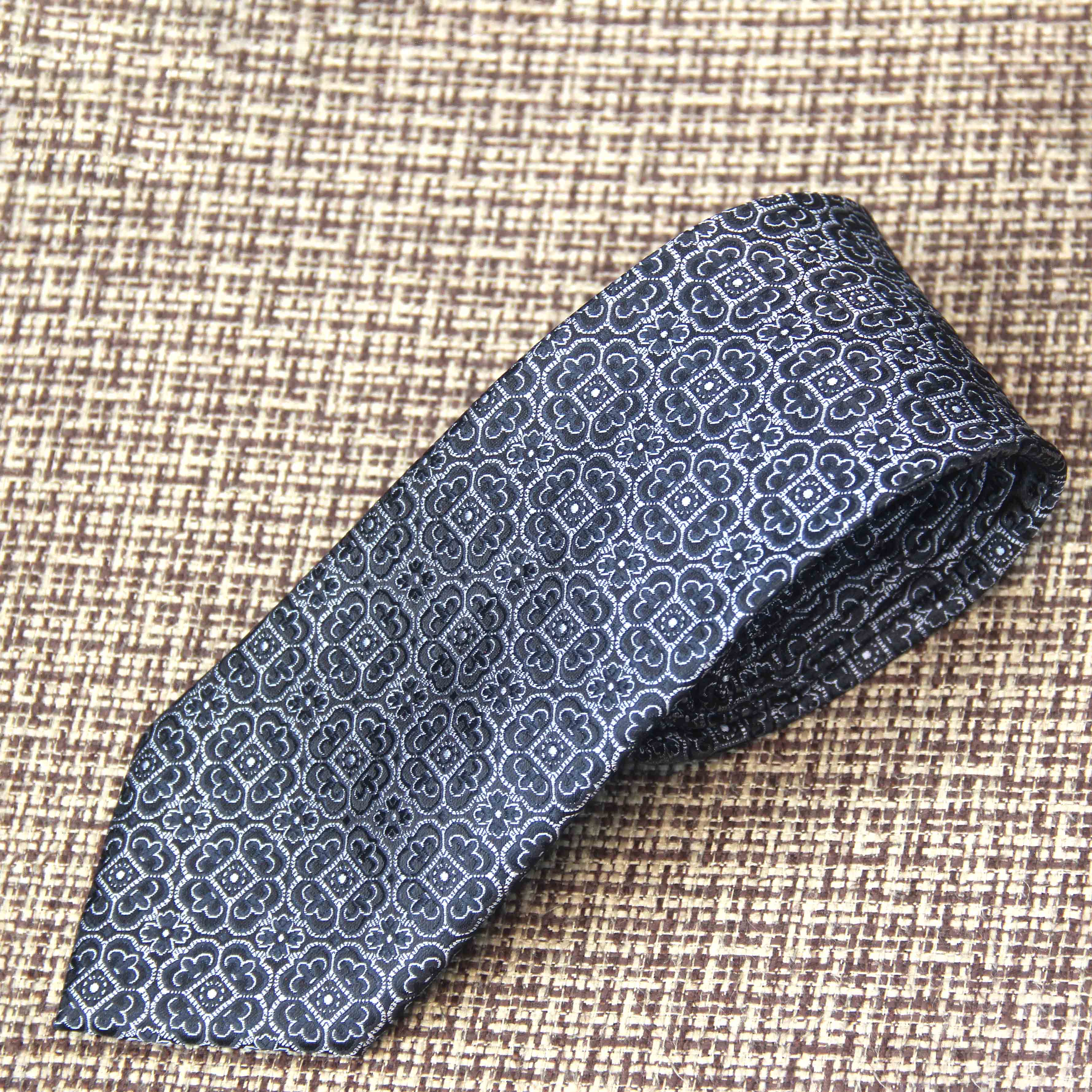 Block Pattern Tie Black Structured Pattern Tie – BBDHAKA