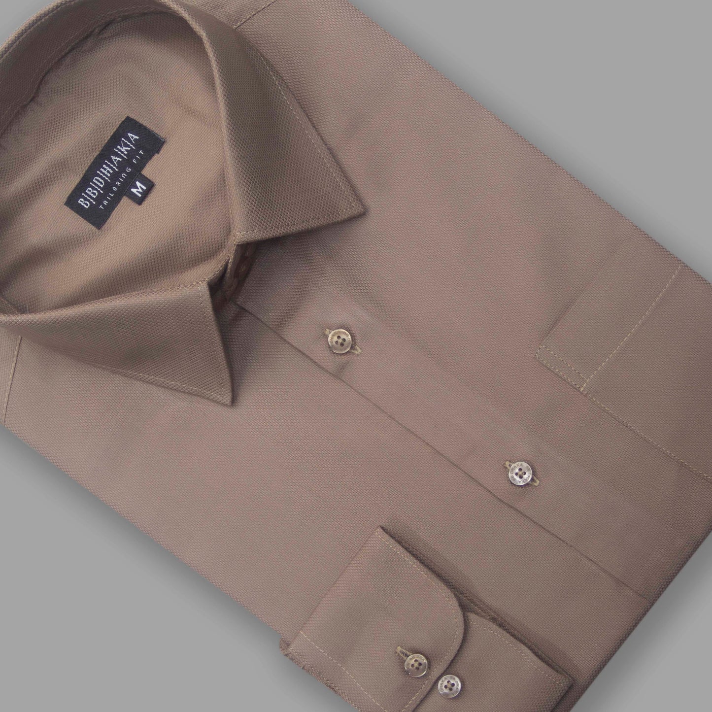 Camel Brown Dobby Formal Shirt - New Article