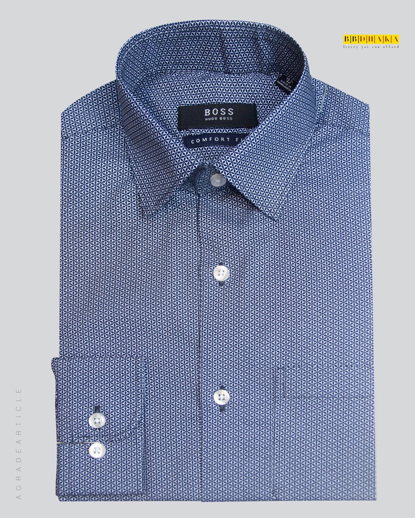 Navy AOP  Full Sleeve Check Shirt