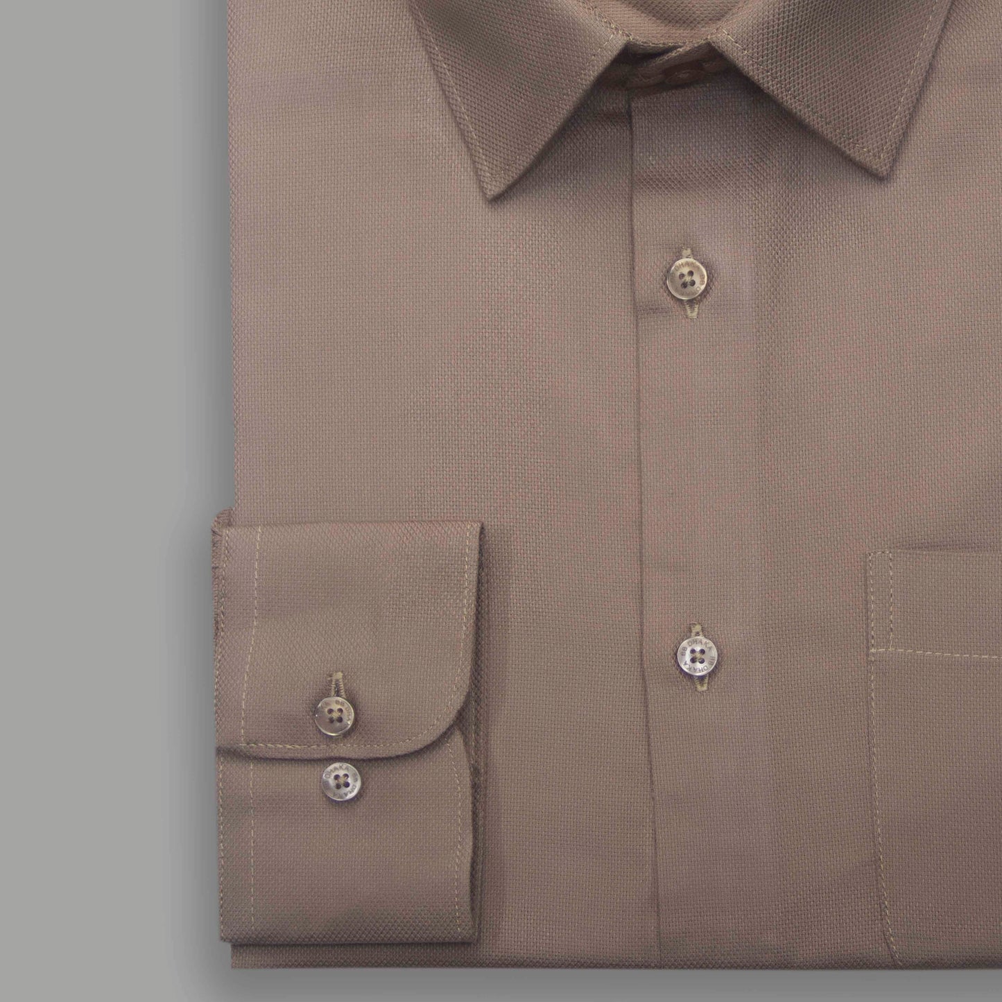 Camel Brown Dobby Formal Shirt - New Article
