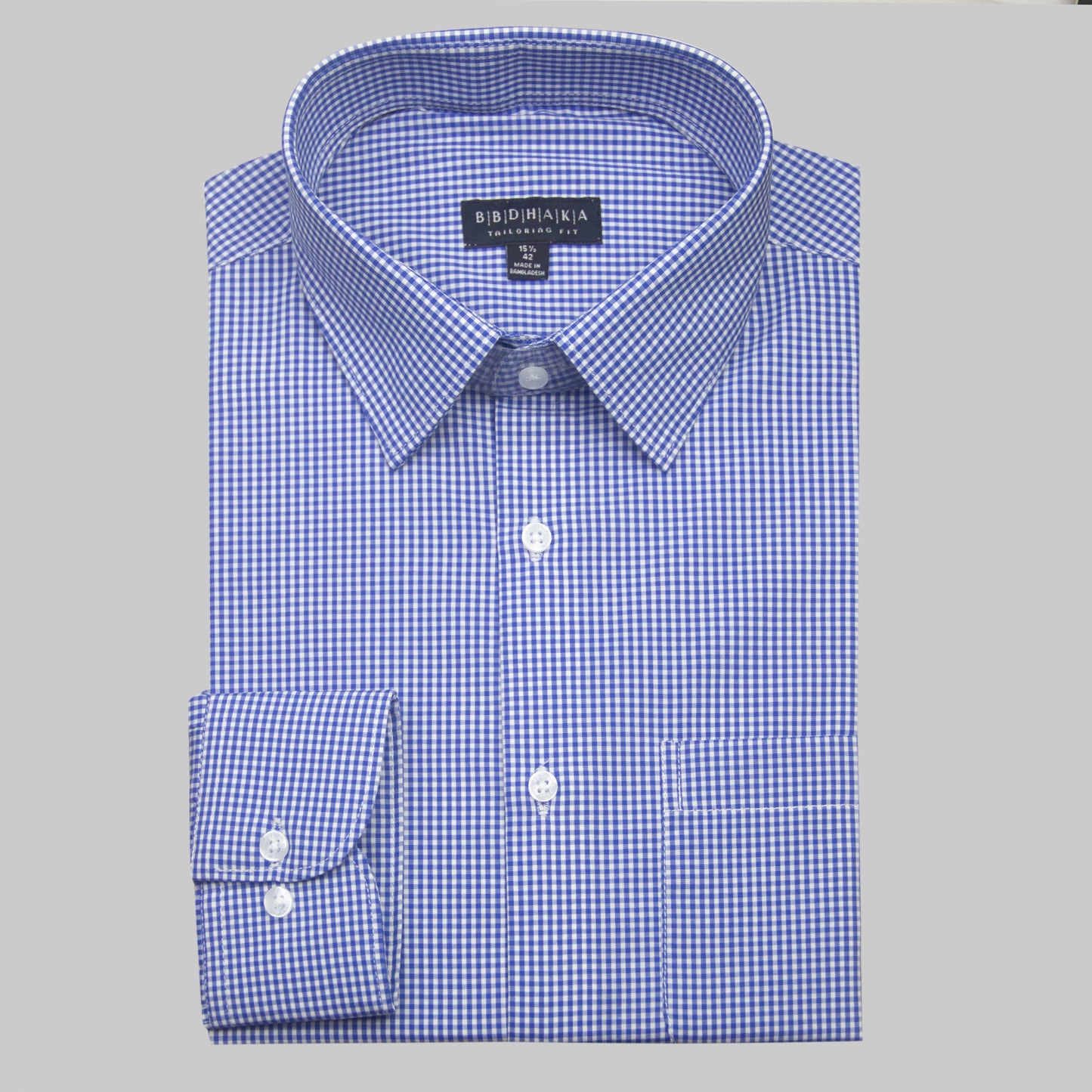 NAVY HOUNDSTOOTH CHECK Shirt (Cotton Blend)