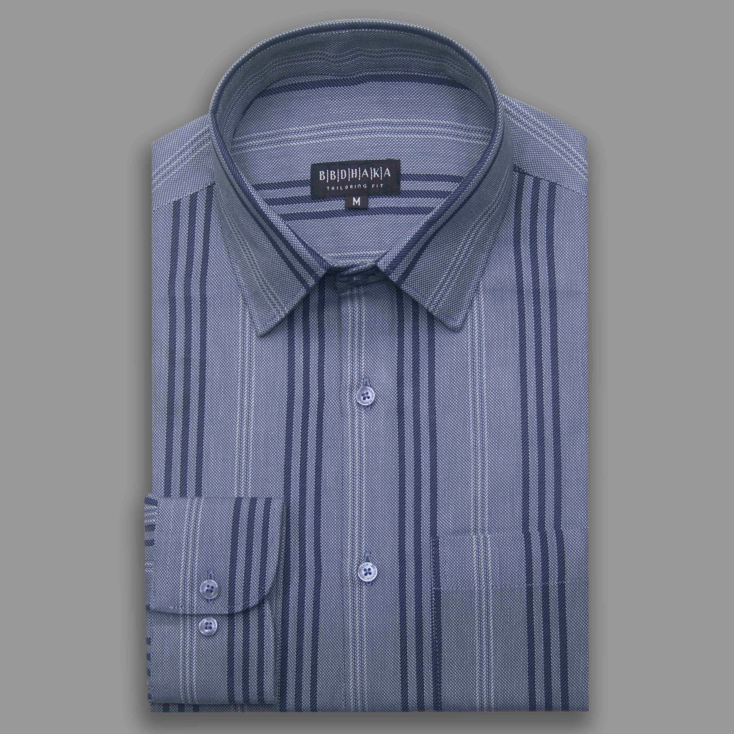 Executive Midnight Blue Stripe Formal Shirt (Yarn Dying) - New Article