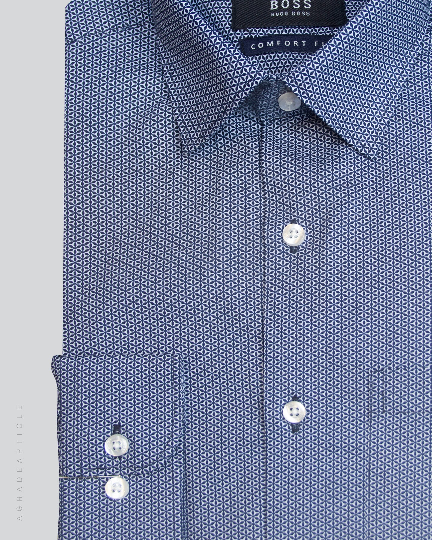 Navy AOP  Full Sleeve Check Shirt