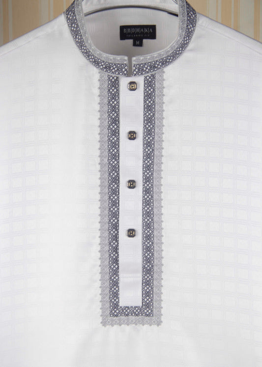 White Embroidery Fancy Punjabi New Article - CODE: 12201