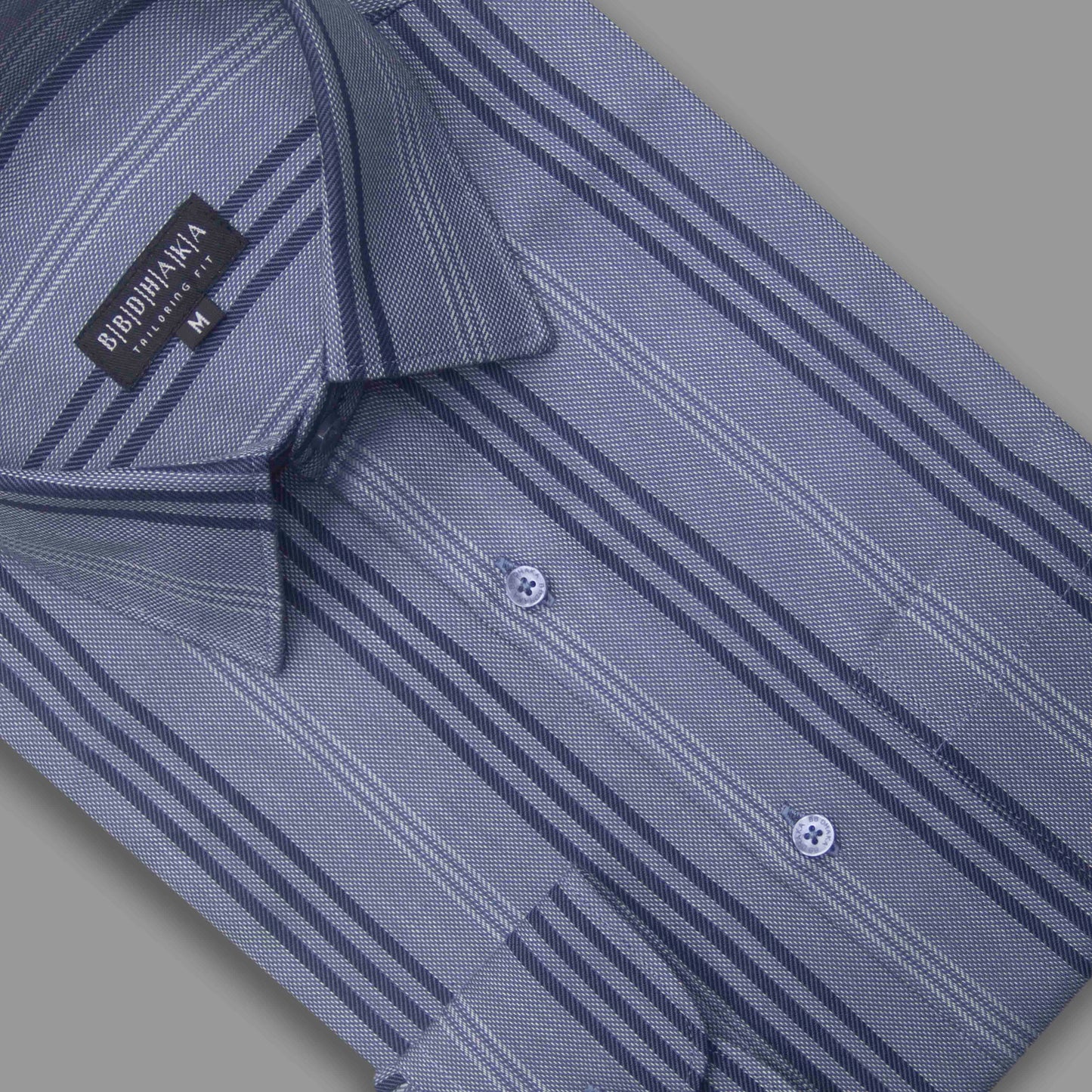 Executive Midnight Blue Stripe Formal Shirt (Yarn Dying) - New Article