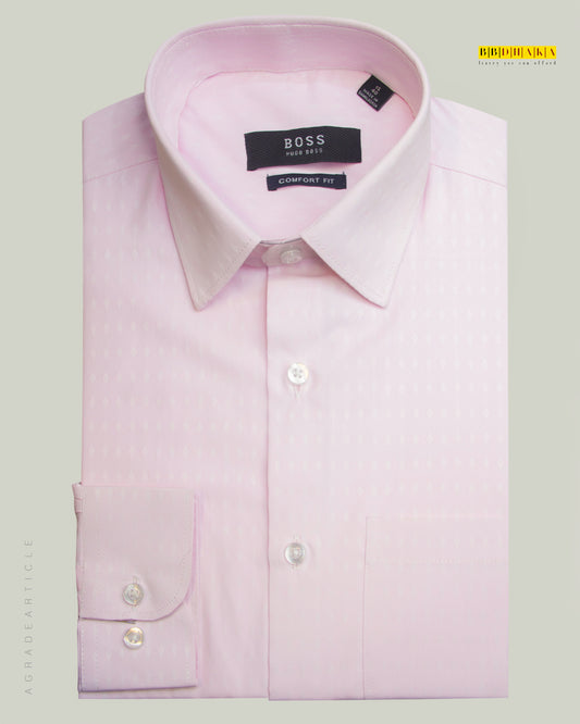 Light Pink Geometry Dotted Full Sleeve Shirt (Exclusive)