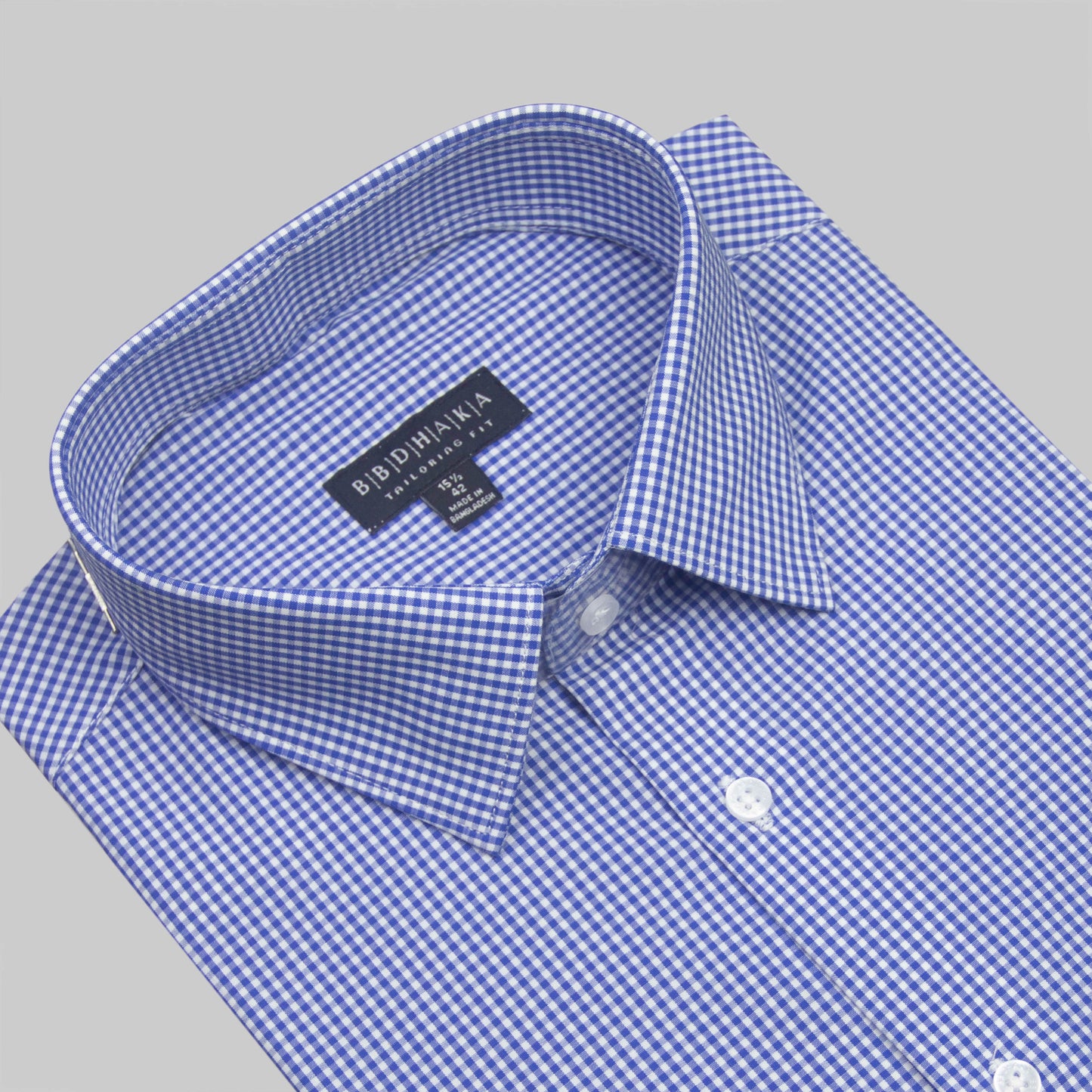 NAVY HOUNDSTOOTH CHECK Shirt (Cotton Blend)