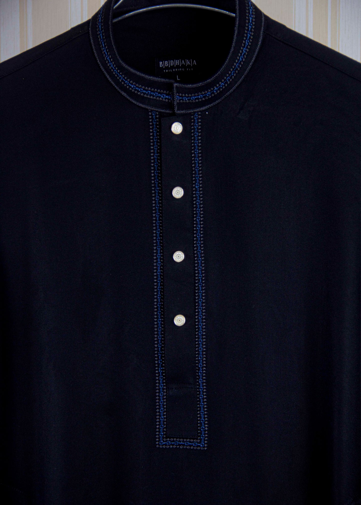 Z Black Embroidery Cotton Silk Punjabi New Article - CODE: 12202