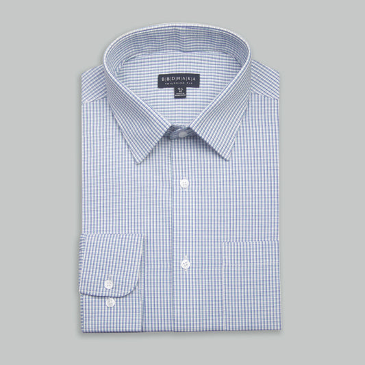 Sky Blue Lines CHECK Shirt (Cotton Blend) - NEW ARRIVAL