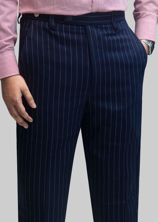 NAVY STRIPE Formal Pant (Suiting Cotton) - NEW ARRIVAL
