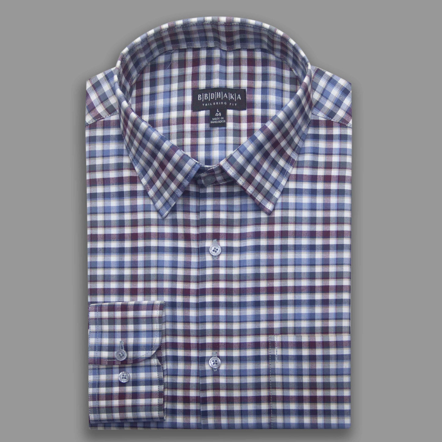 Blue-Purple Grid Check (Yarn Dying) - New Article (Product Code:13001)