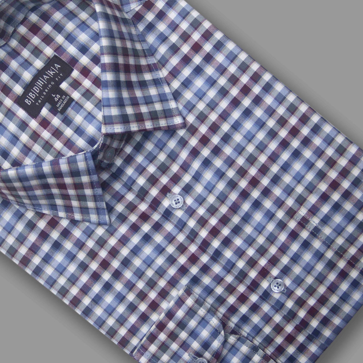 Blue-Purple Grid Check (Yarn Dying) - New Article (Product Code:13001)