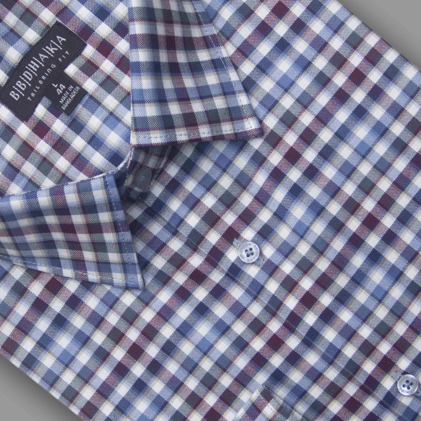 Blue-Purple Grid Check (Yarn Dying) - New Article (Product Code:13001)