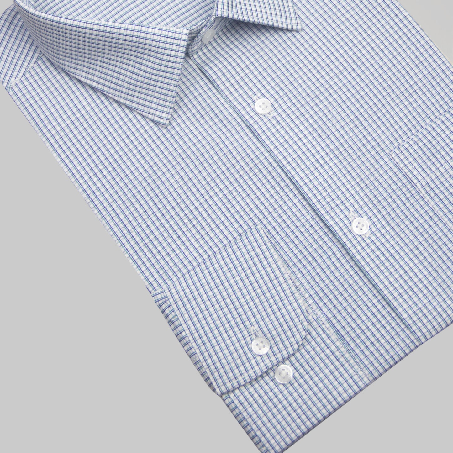 Sky Blue Lines CHECK Shirt (Cotton Blend) - NEW ARRIVAL