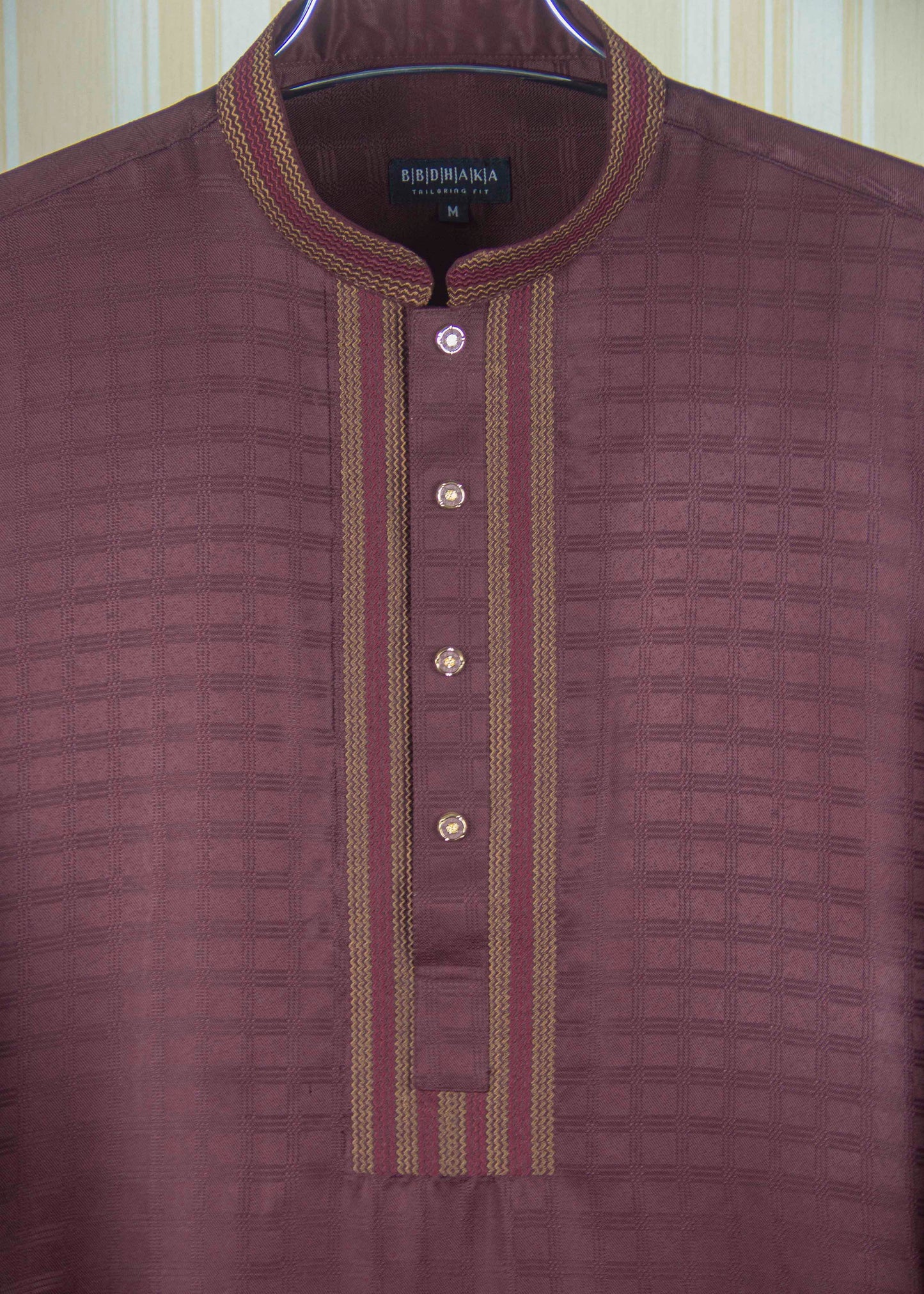 Caramel Coffee Embroidery Fancy Cotton Punjabi New Article - CODE: 12204