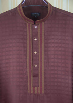 Caramel Coffee Embroidery Fancy Cotton Punjabi New Article - CODE: 12204