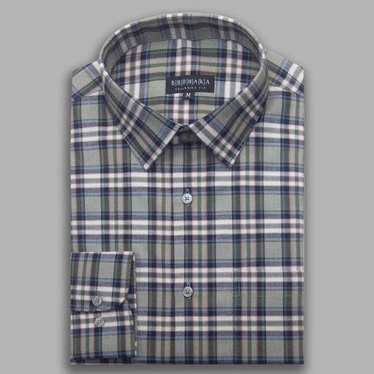 Greenish Plaid Check (Yarn Dying) - New Article (Product Code:13002)