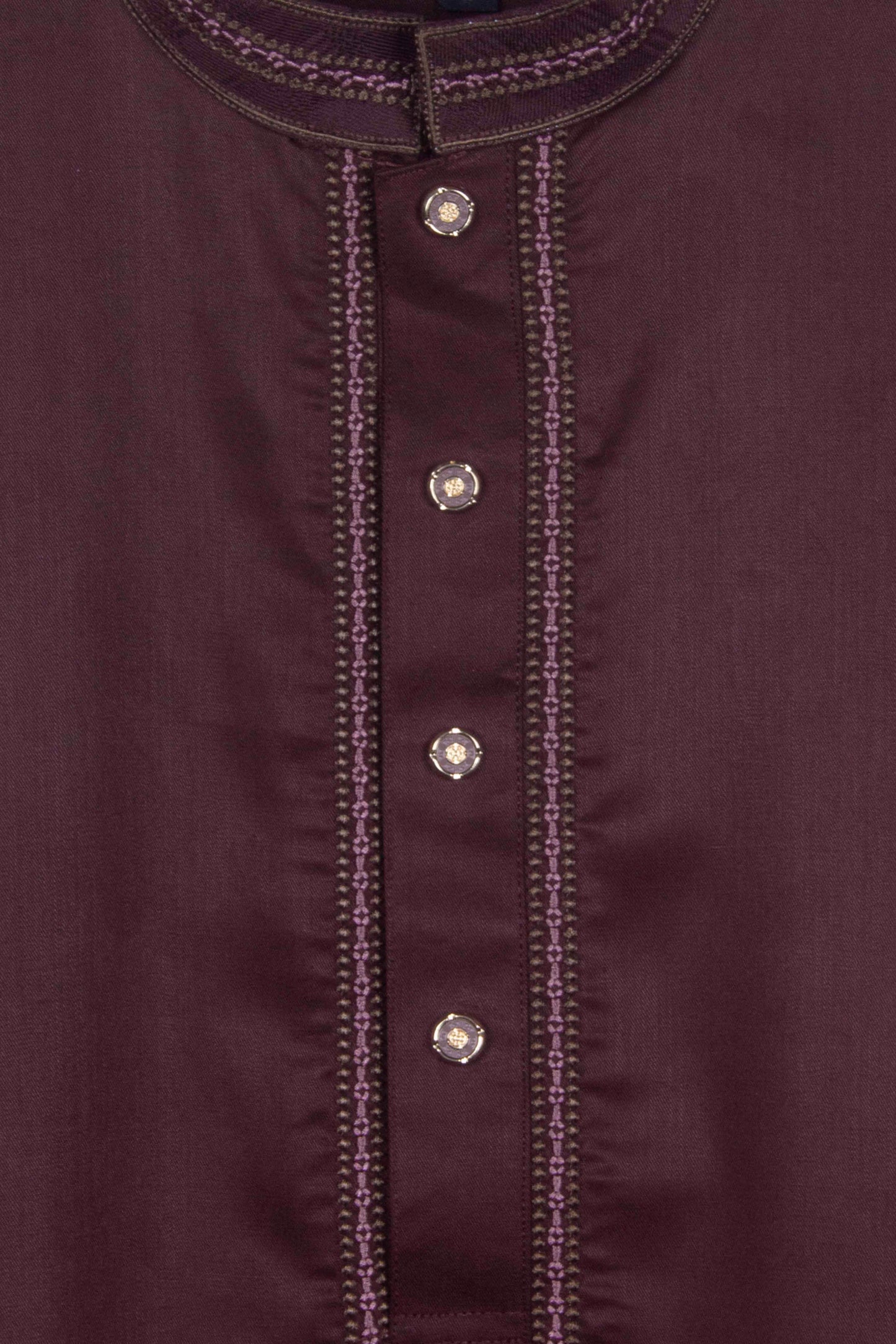 Dark Maroon Embroidery Cotton Silk Punjabi New Article - CODE: 12205