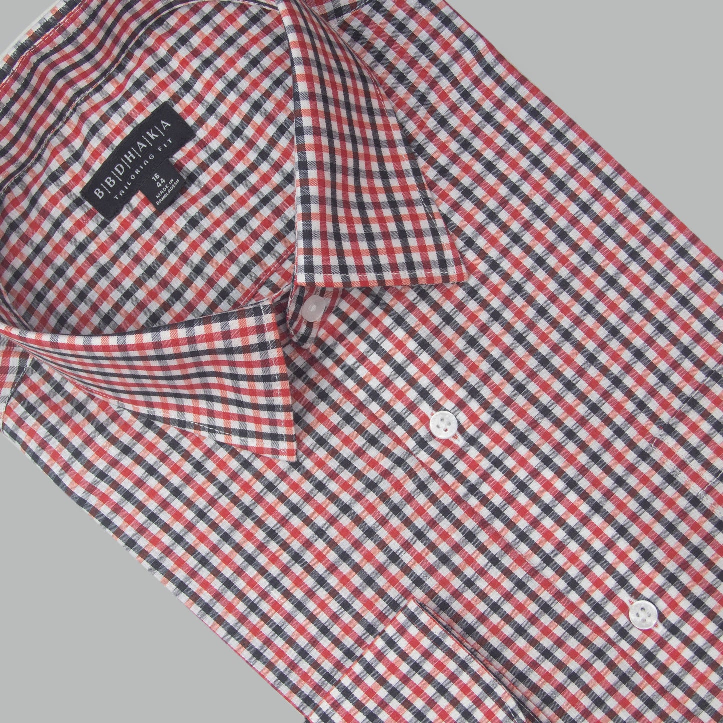 Red Multi box Check Shirt (Cotton Blend)