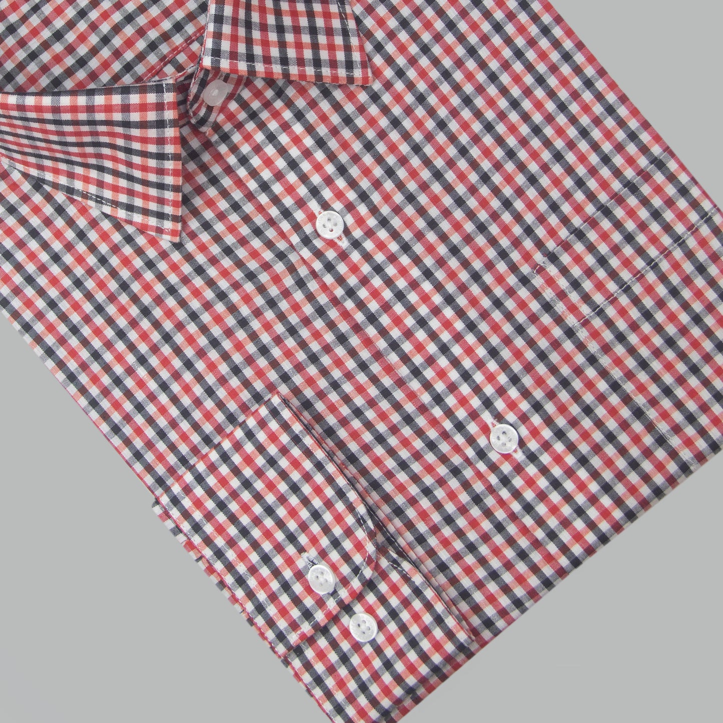 Red Multi box Check Shirt (Cotton Blend)