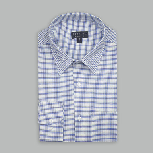 White & Navy H.T Check Shirt