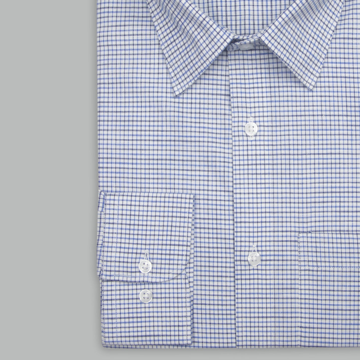 White & Navy H.T Check Shirt