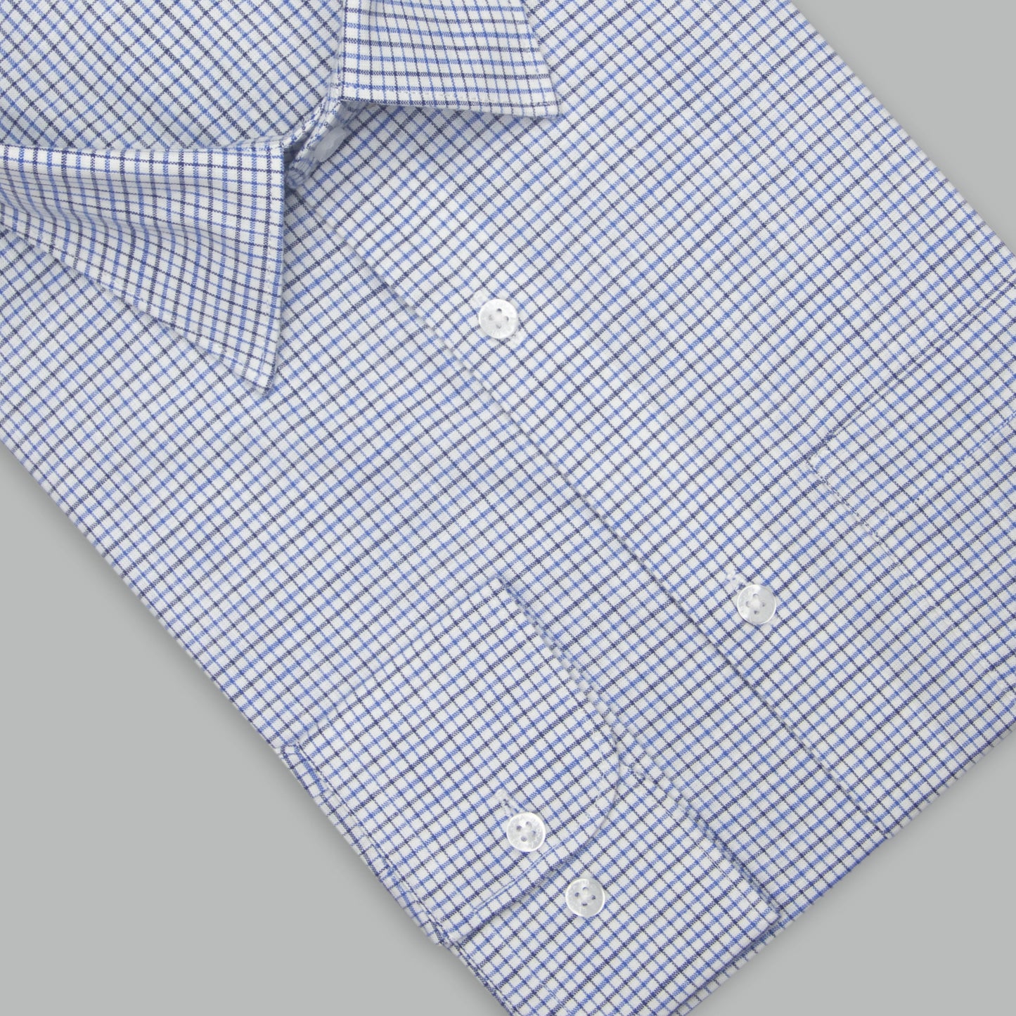 White & Navy H.T Check Shirt