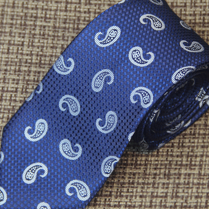 Royal Blue Paisley Silk Tie
