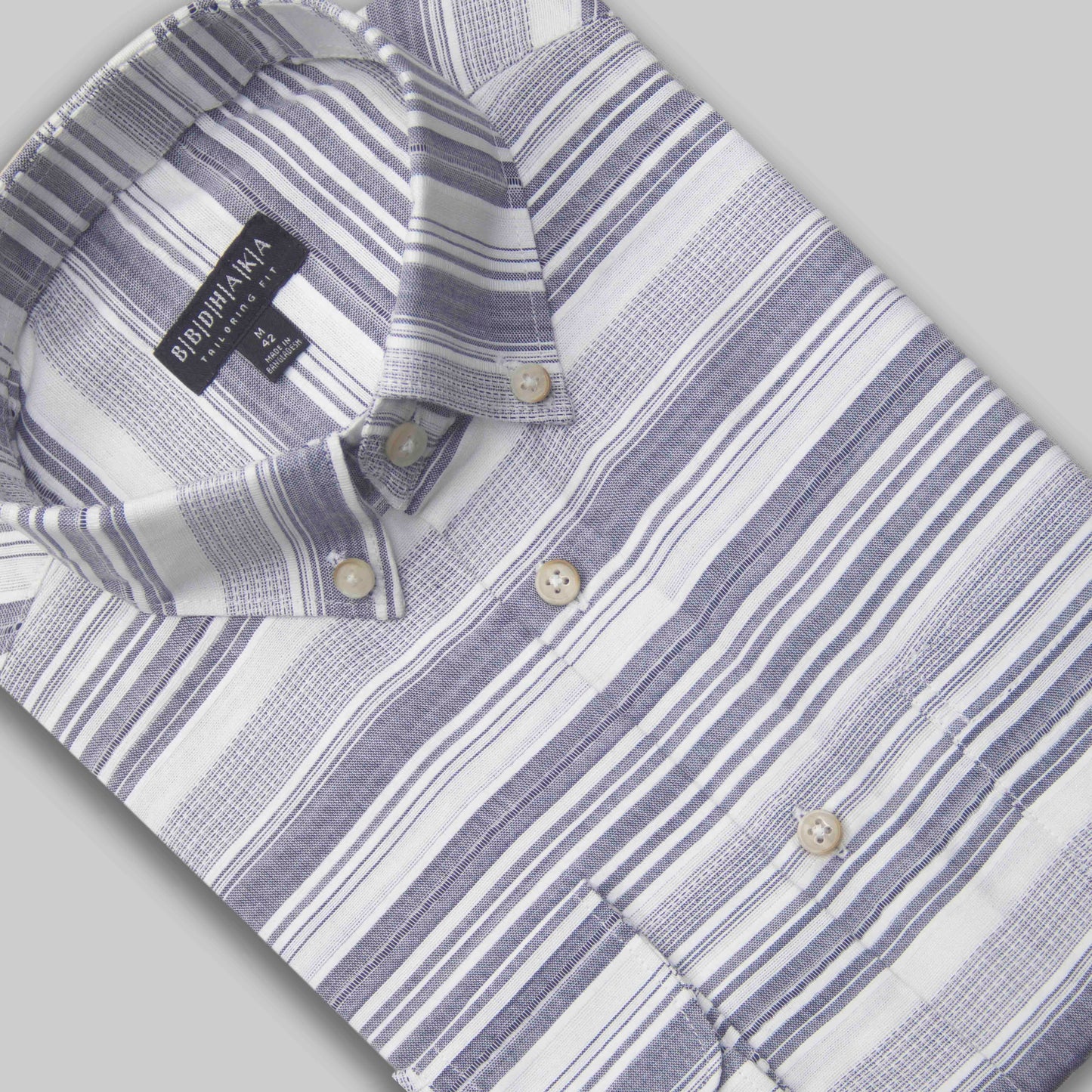 Ash & Grey Vertical Stripe Button-Down Shirt - Yarn Work