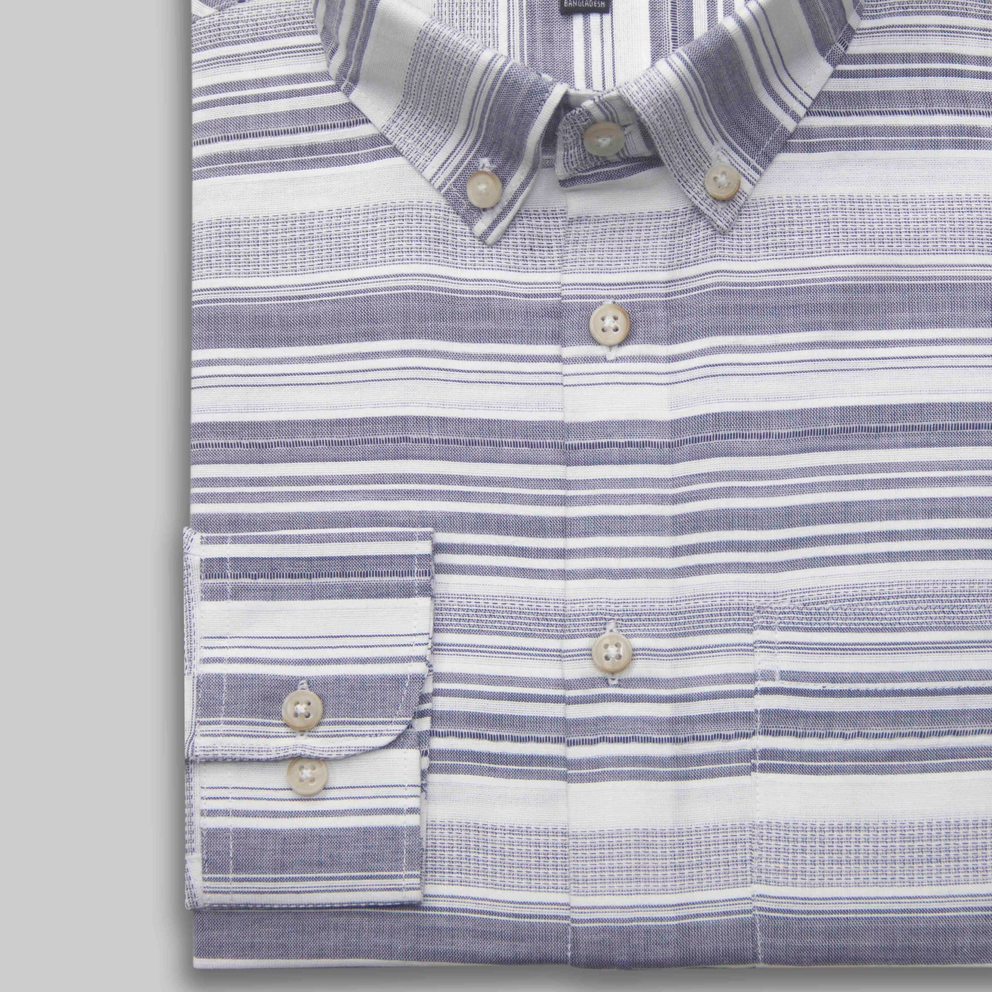 Ash & Grey Vertical Stripe Button-Down Shirt - Yarn Work