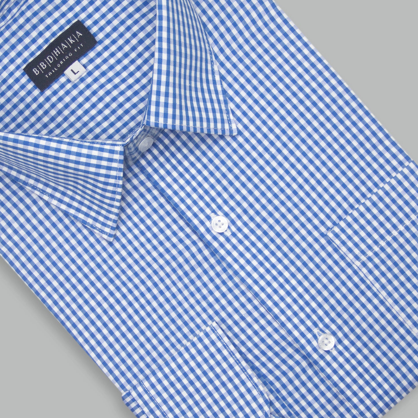 NAVY GINGHAM Check Shirt