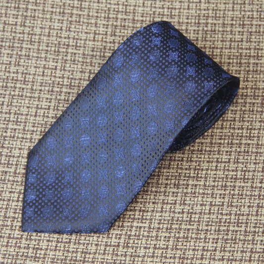 Navy Blue Tonal Medallion Tie