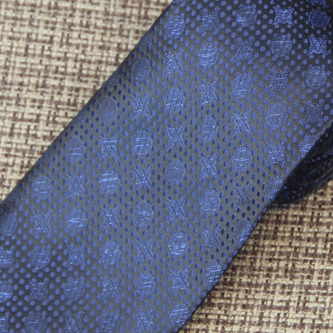 Navy Blue Tonal Medallion Tie