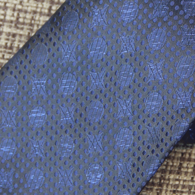 Navy Blue Tonal Medallion Tie