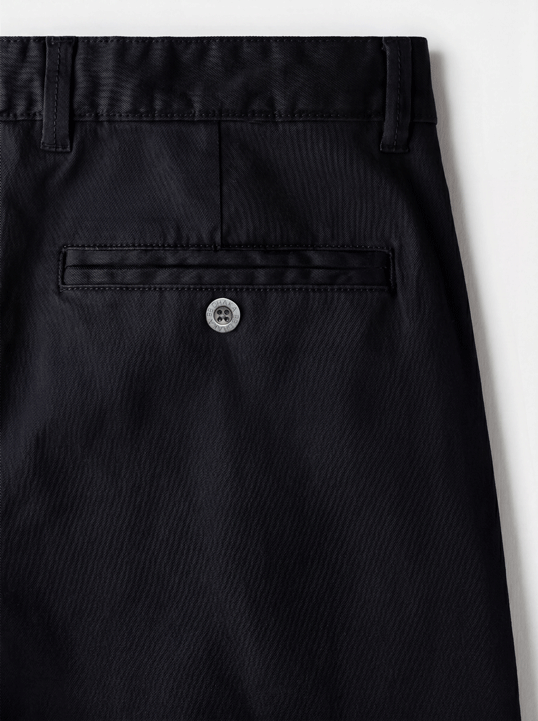 Black Twill Cotton Chinos - Relaxed Fit