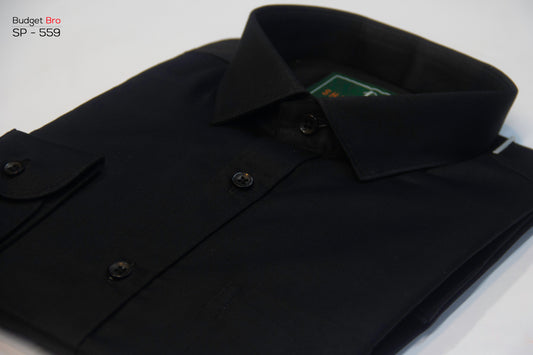 Zed Black Giza Cotton Formal Shirt