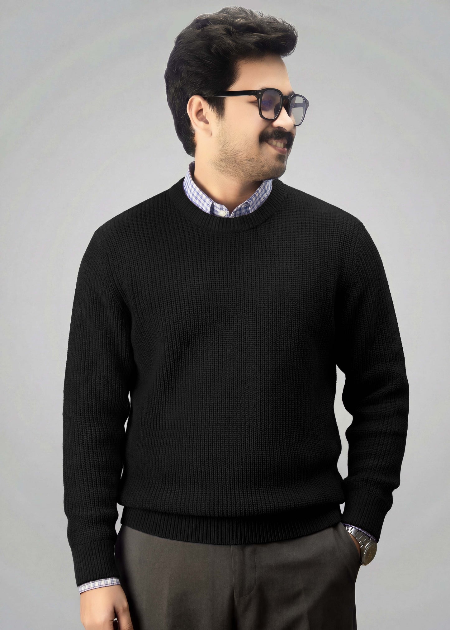 Z Black Round Neck Sweater (TOP SELLING)