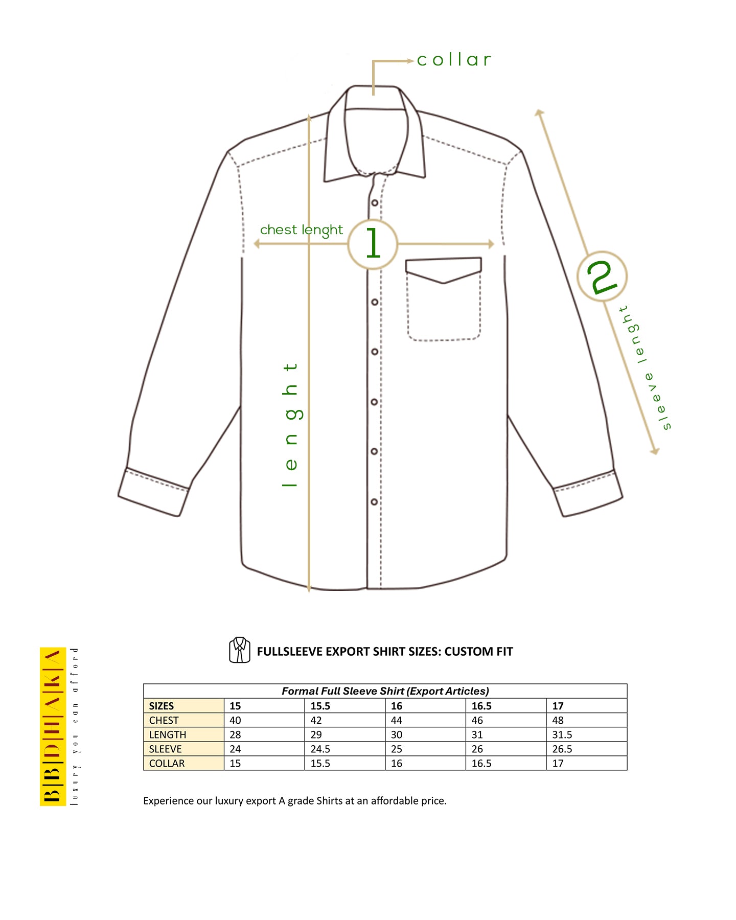 Irish Orange Fullsleve Band Collar Shirt (Copy)