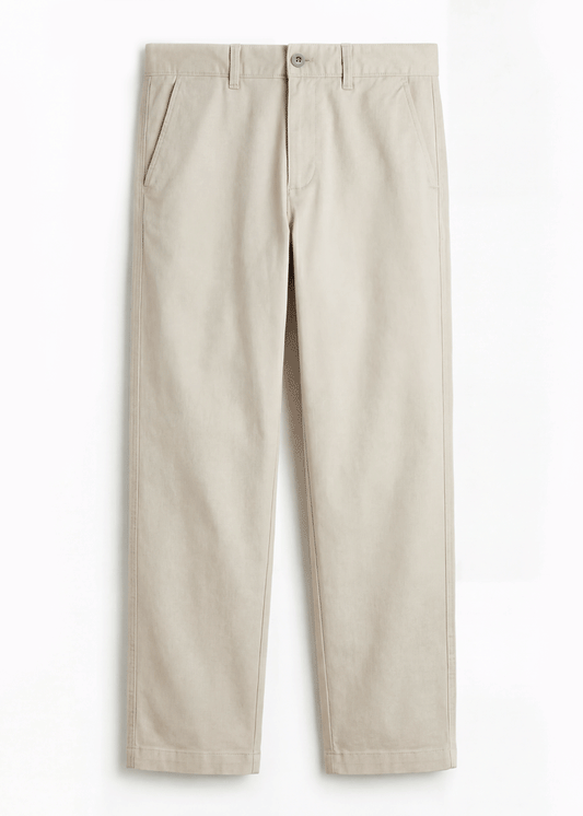 Salmon Pale Twill Cotton Chinos - Relaxed Fit