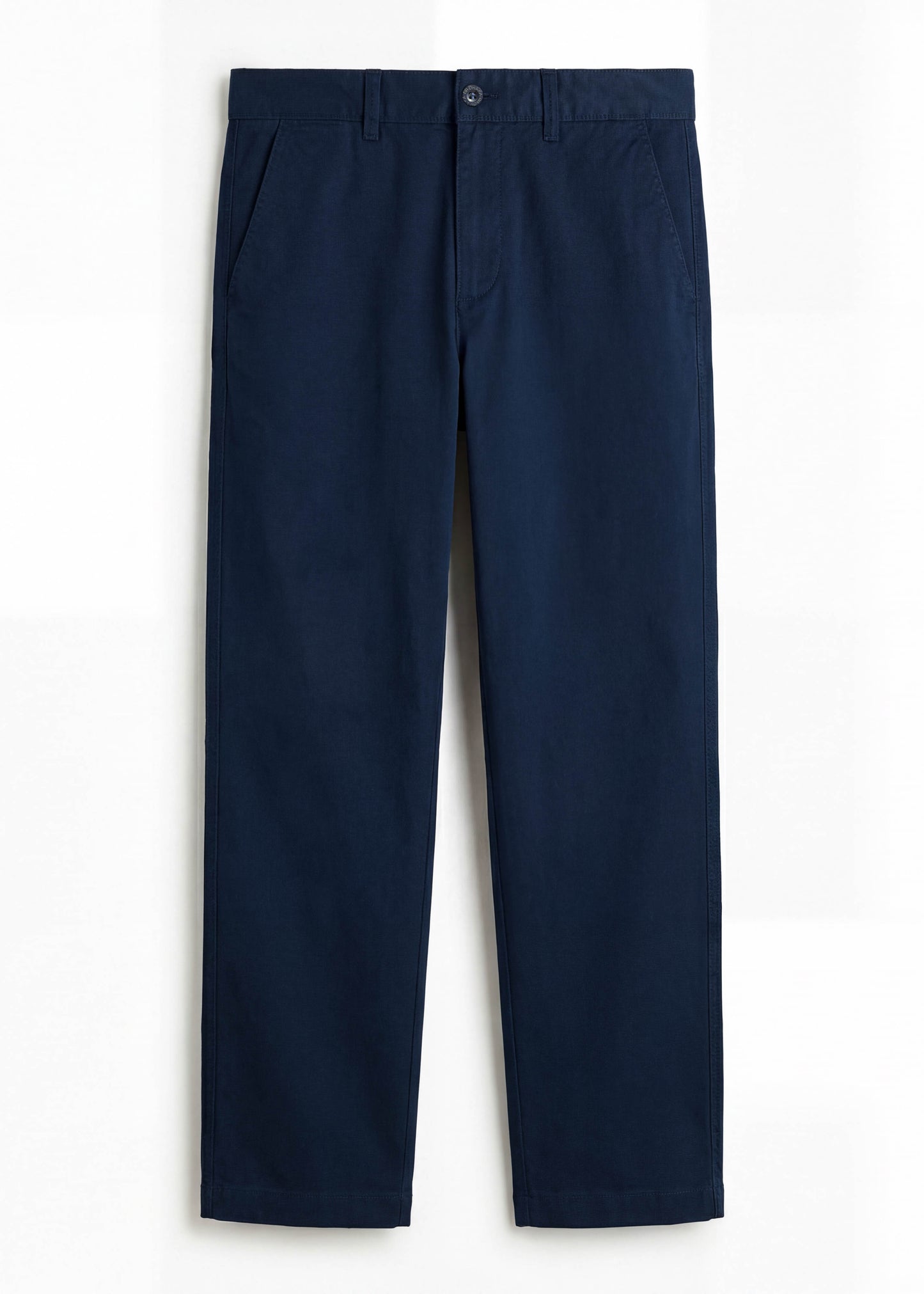Midnight Blue Twill Cotton Chinos - Relaxed Fit