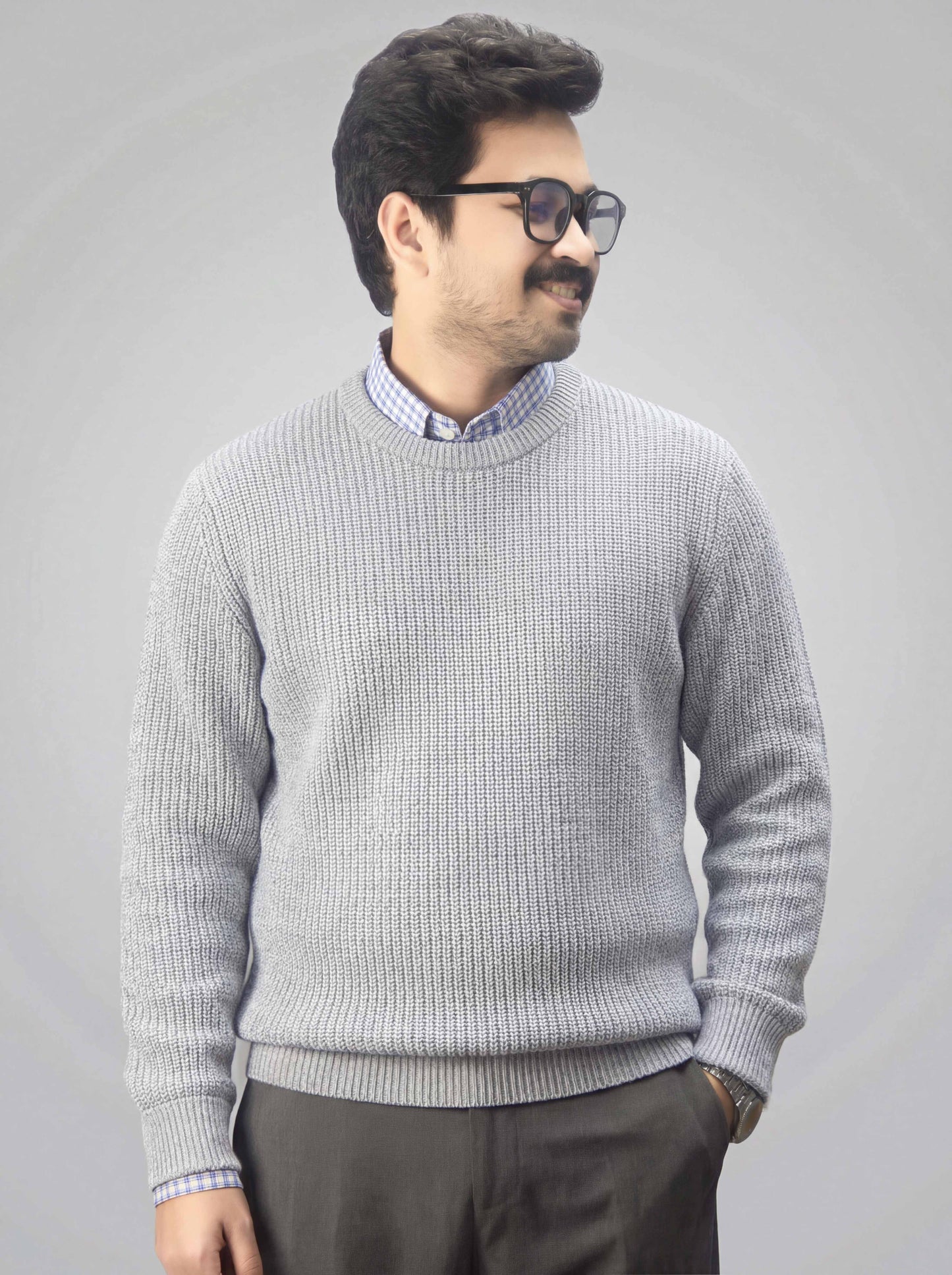 Silver Ash Round Neck Sweater (TOP SELLING)